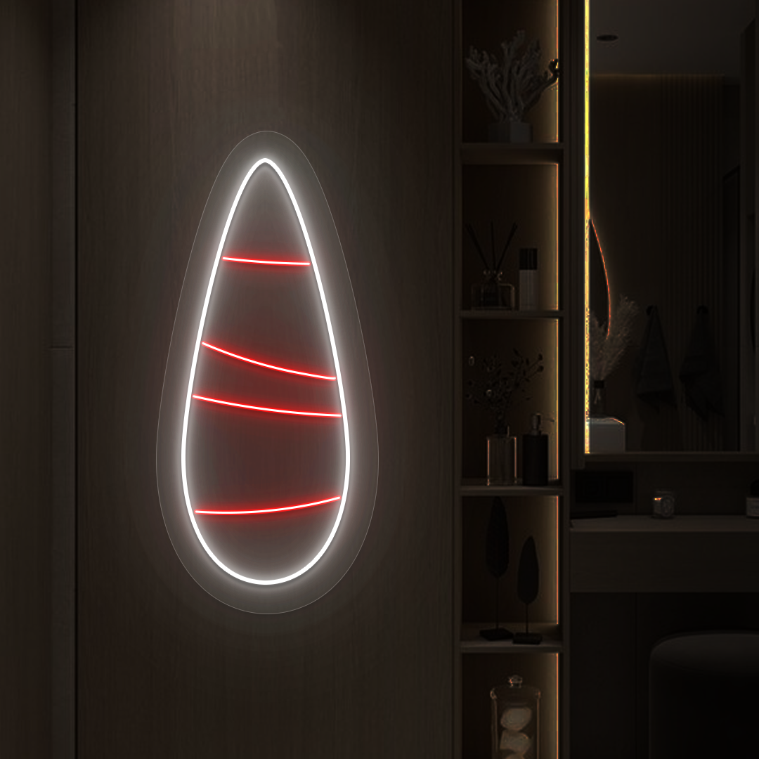 Minimal Tips Nail Neon Sign in red color