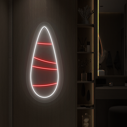 Minimal Tips Nail Neon Sign in red color