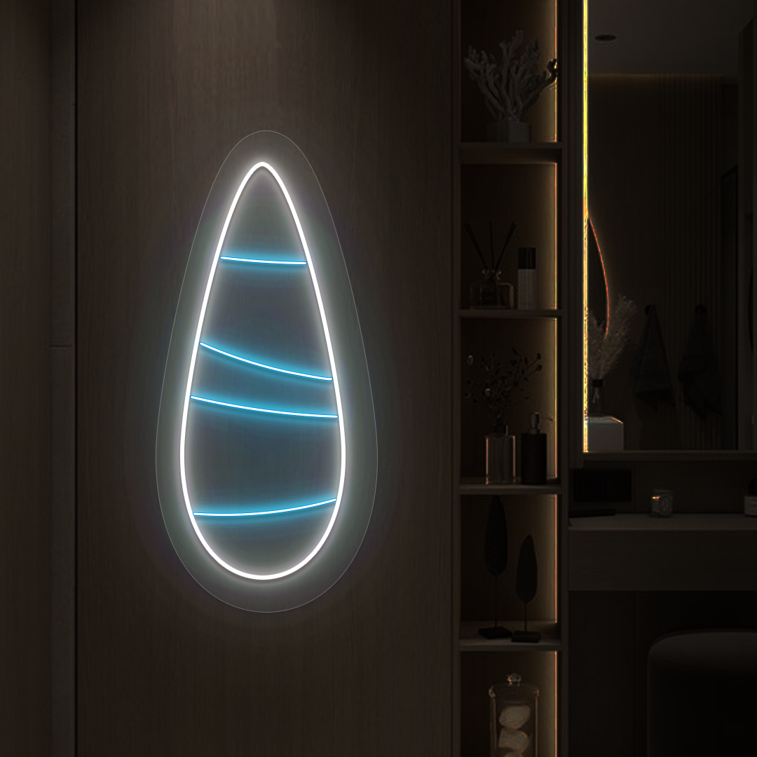 Minimal Tips Nail Neon Sign in iceblue color