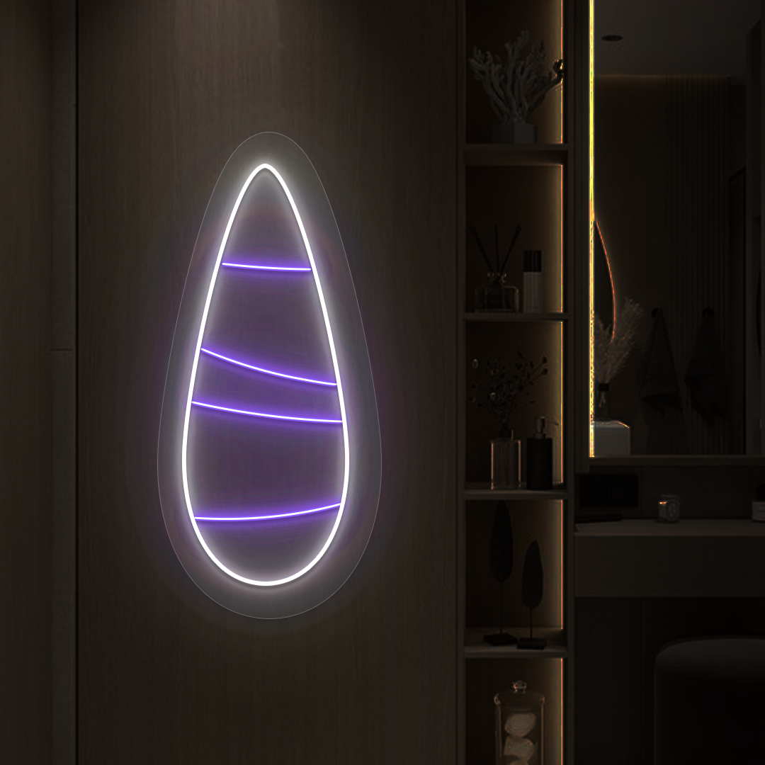Minimal Tips Nail Neon Sign in purple color
