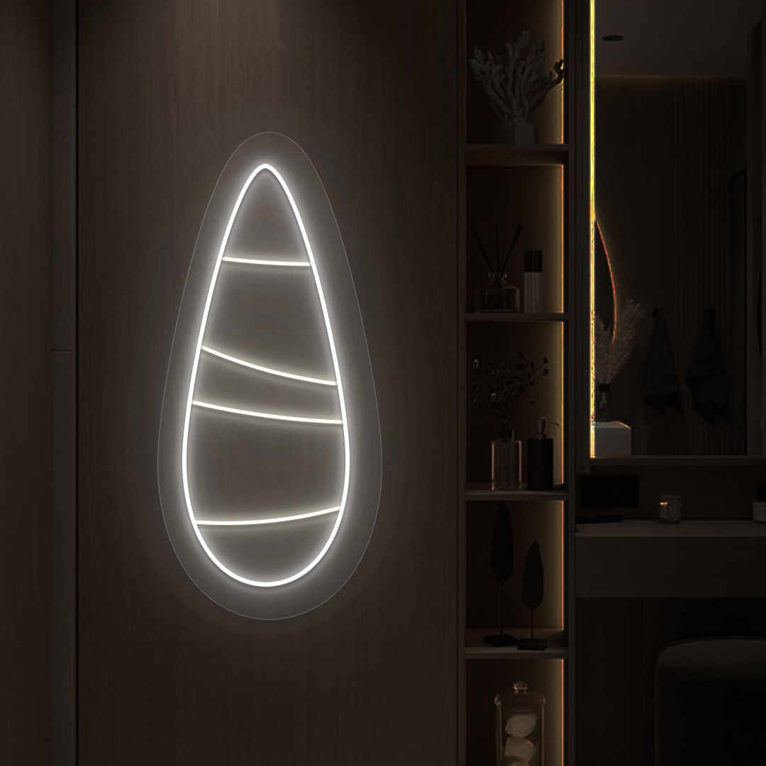 Minimal Tips Nail Neon Sign in White color
