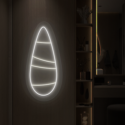 Minimal Tips Nail Neon Sign in White color