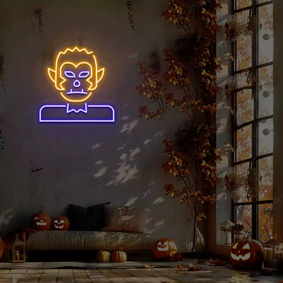 Suited Werewolf Neon Sign | Blue