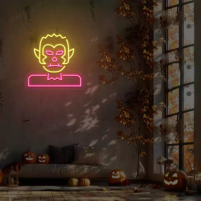 Suited Werewolf Neon Sign | Pink