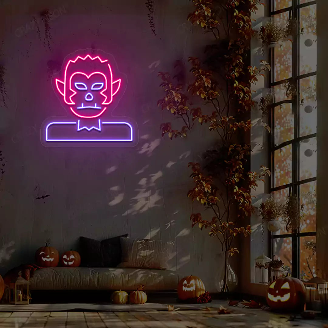 Suited Werewolf Neon Sign | Purple
