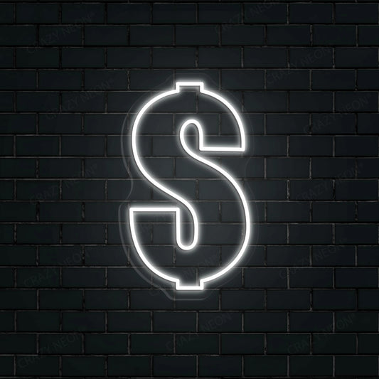 Dollar Neon Sign | white