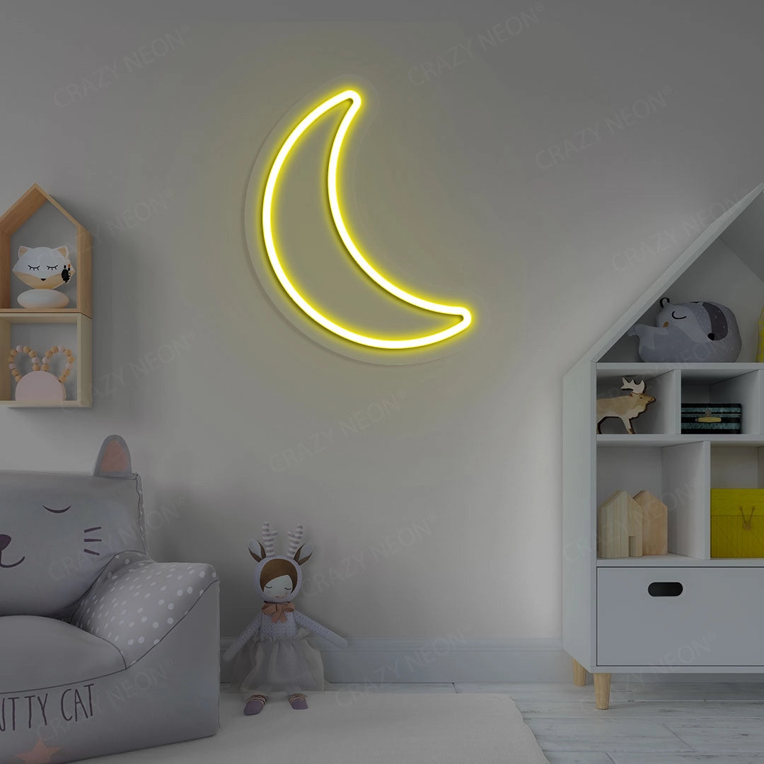 Moon Neon Sign | Yellow