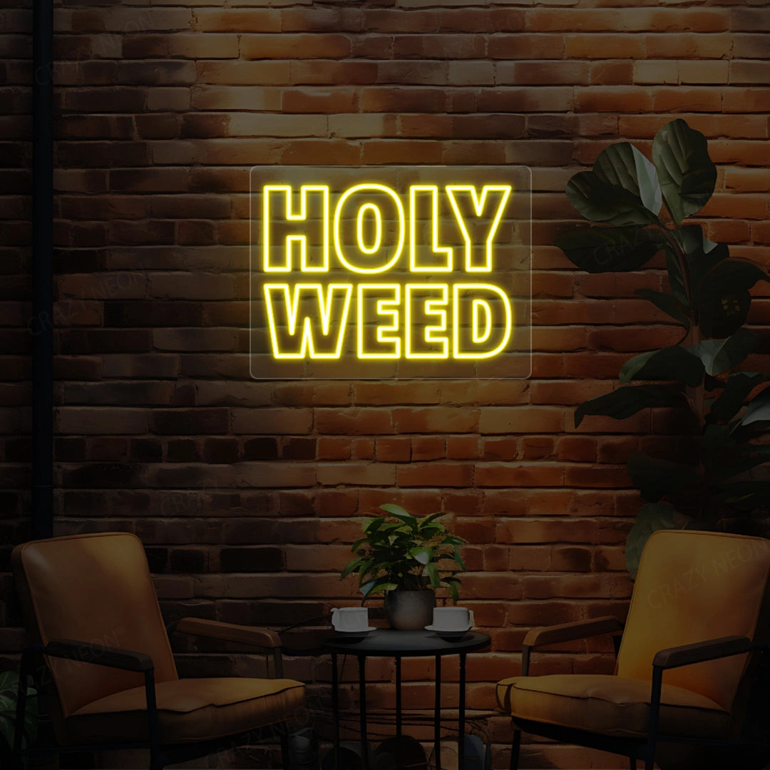 Holy Weed Neon Sign | Yellow