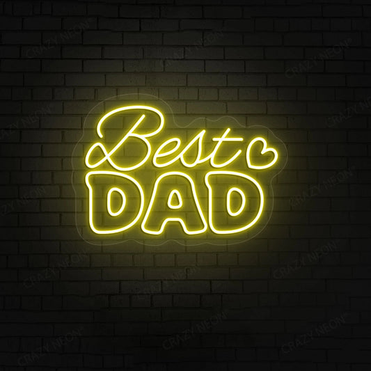 Best Dad Neon Sign | Yellow