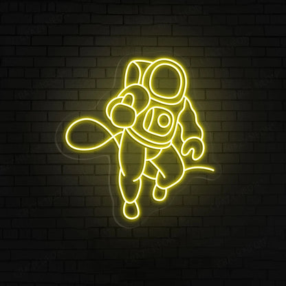 Astronaut Neon Sign | Yellow