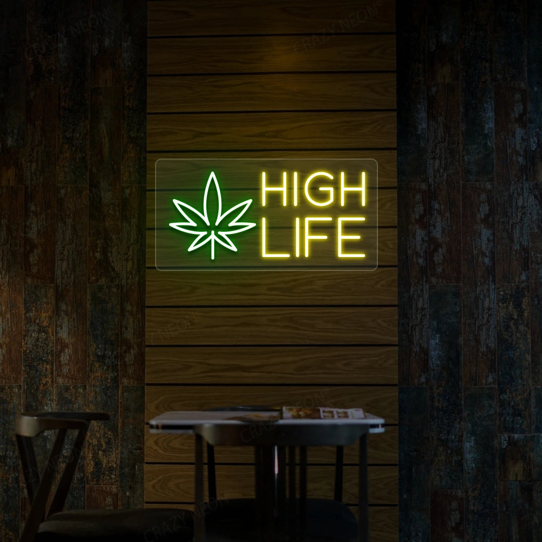 High Life Neon Sign | Yellow