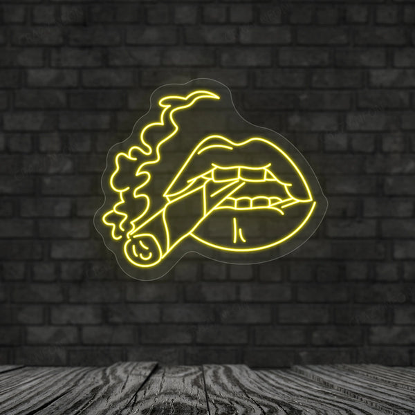 Cigarette in Mouth Neon Sign