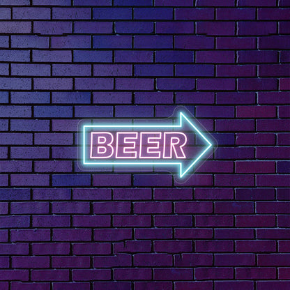 Beer Arrow Neon Sign - Multicolor - CNUS000650 - Purple 