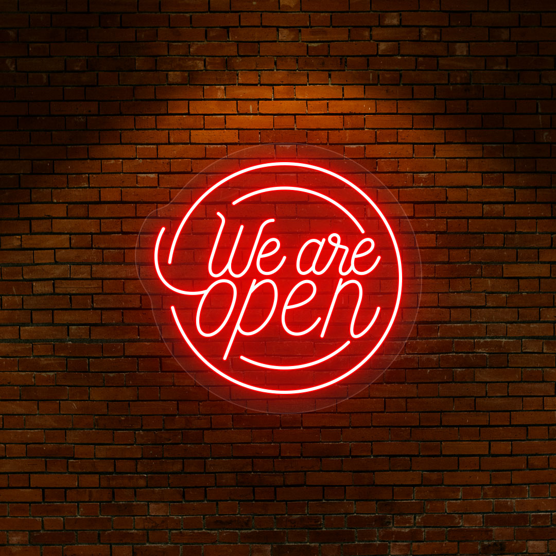 We Are Open Sign Round | CRAZY NEON® – Crazy Neon