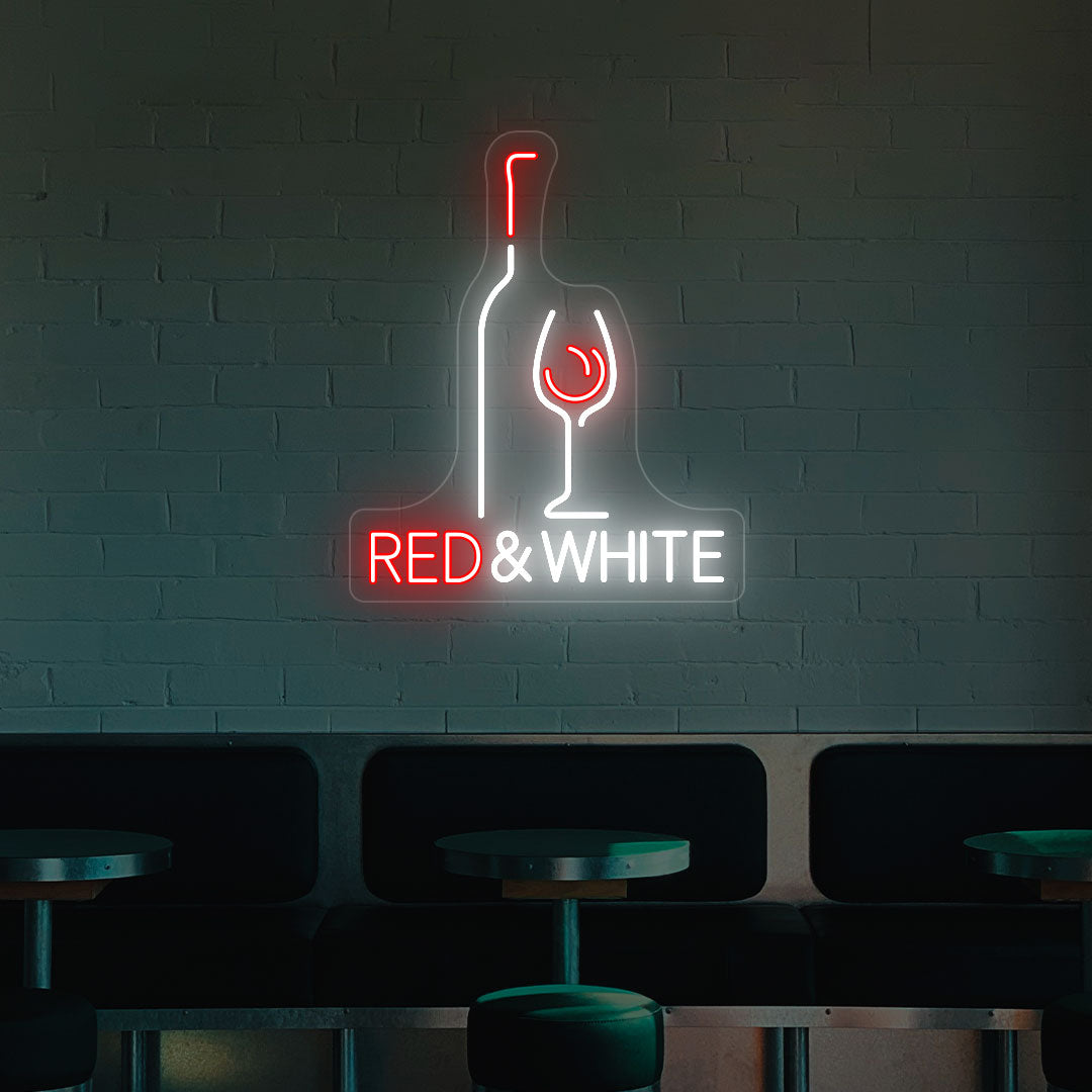 Unique Wine Glass With Bottle Neon Sign