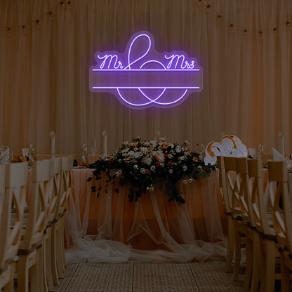 Mr & Mrs Personalized Wedding Neon Sign