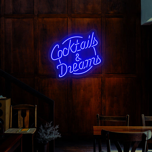 Cocktails And Dreams Neon Sign - CNUS000093 - Blue