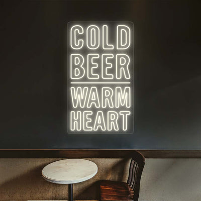 Cold Beer, Warm Heart Neon Sign | Warm White 