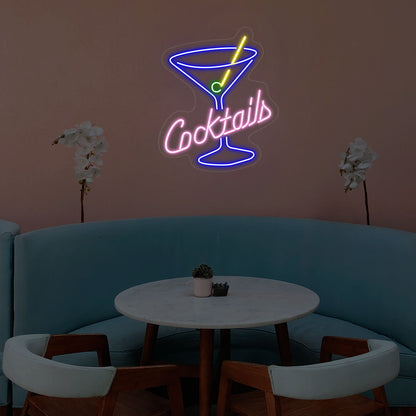 Cocktails Neon Sign - CNUS000203 - Blue