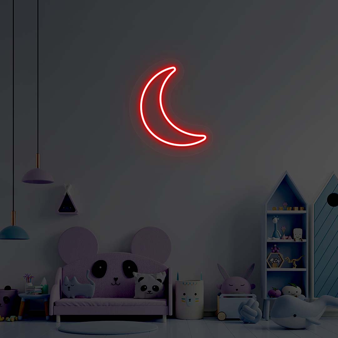 Moon Neon Sign - CNUS000007 - Red