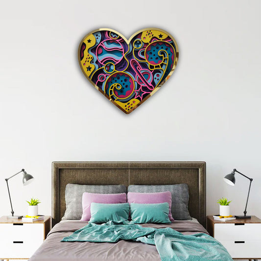 3D Space Heart Mandala Art Wall Decor - CNUS000255