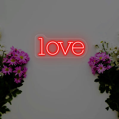 Love Text Neon Sign | Red