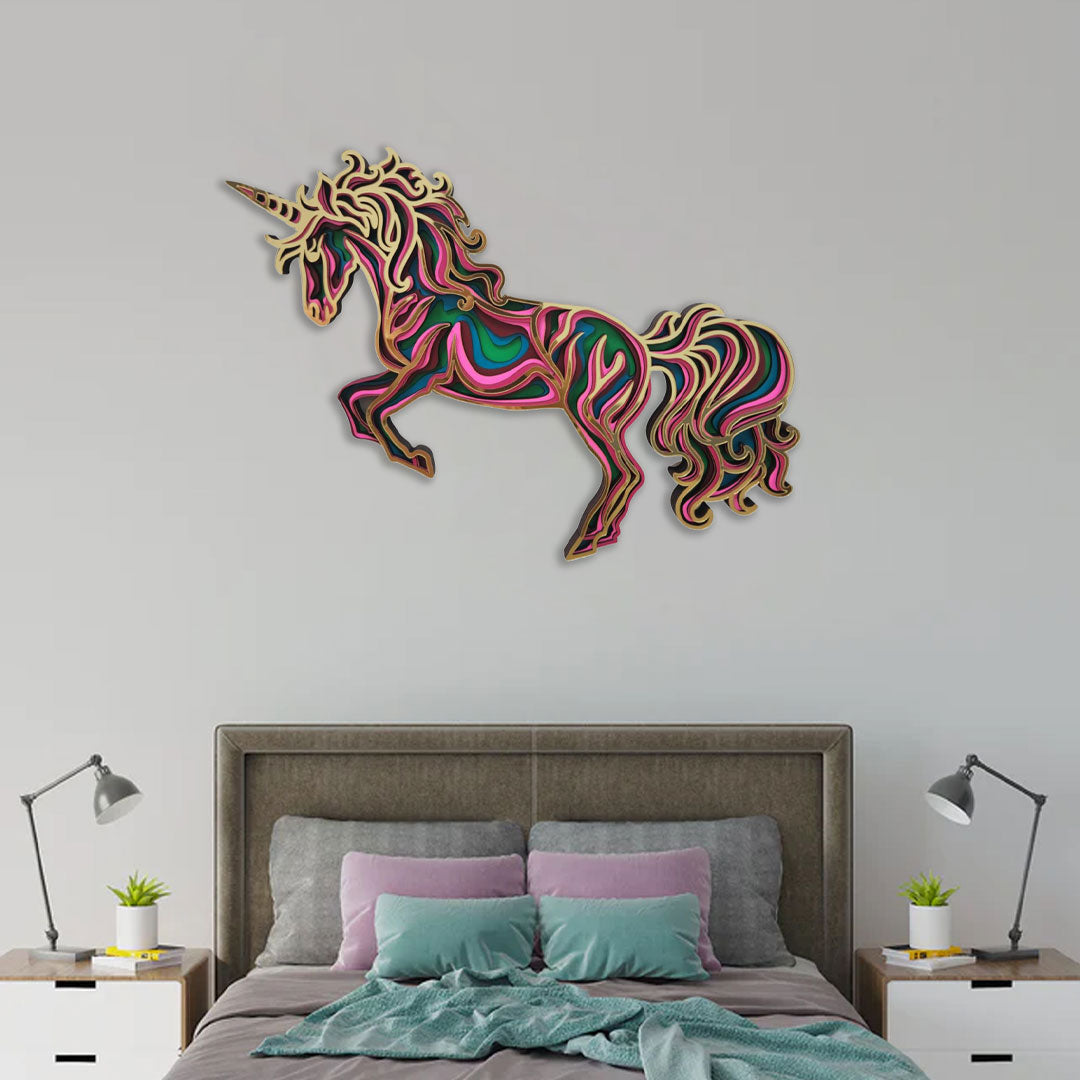 3D Unicorn Mandala Art Wall Decor - CNUS000260