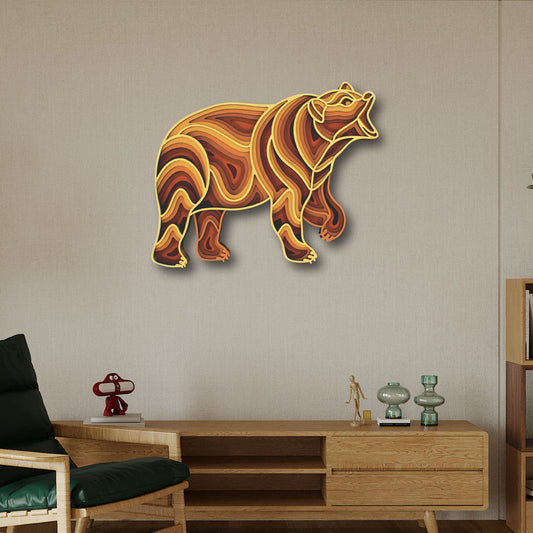 3D Bear Mandala Art Wall Decor - CNUS000240