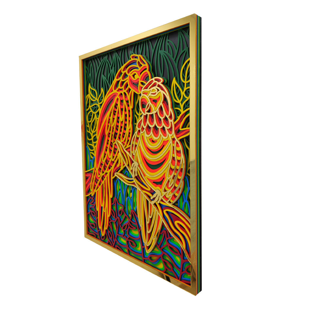 3D Love Parrots Mandala Art - CNUS000253