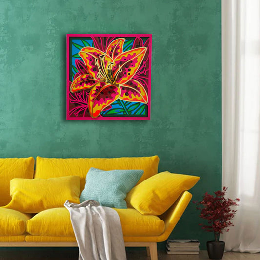 3D Tiger Lily Flower Mandala Art Wall Decor - CNUS000258