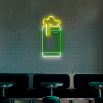 Beer Can Neon Sign | Multicolor | Green