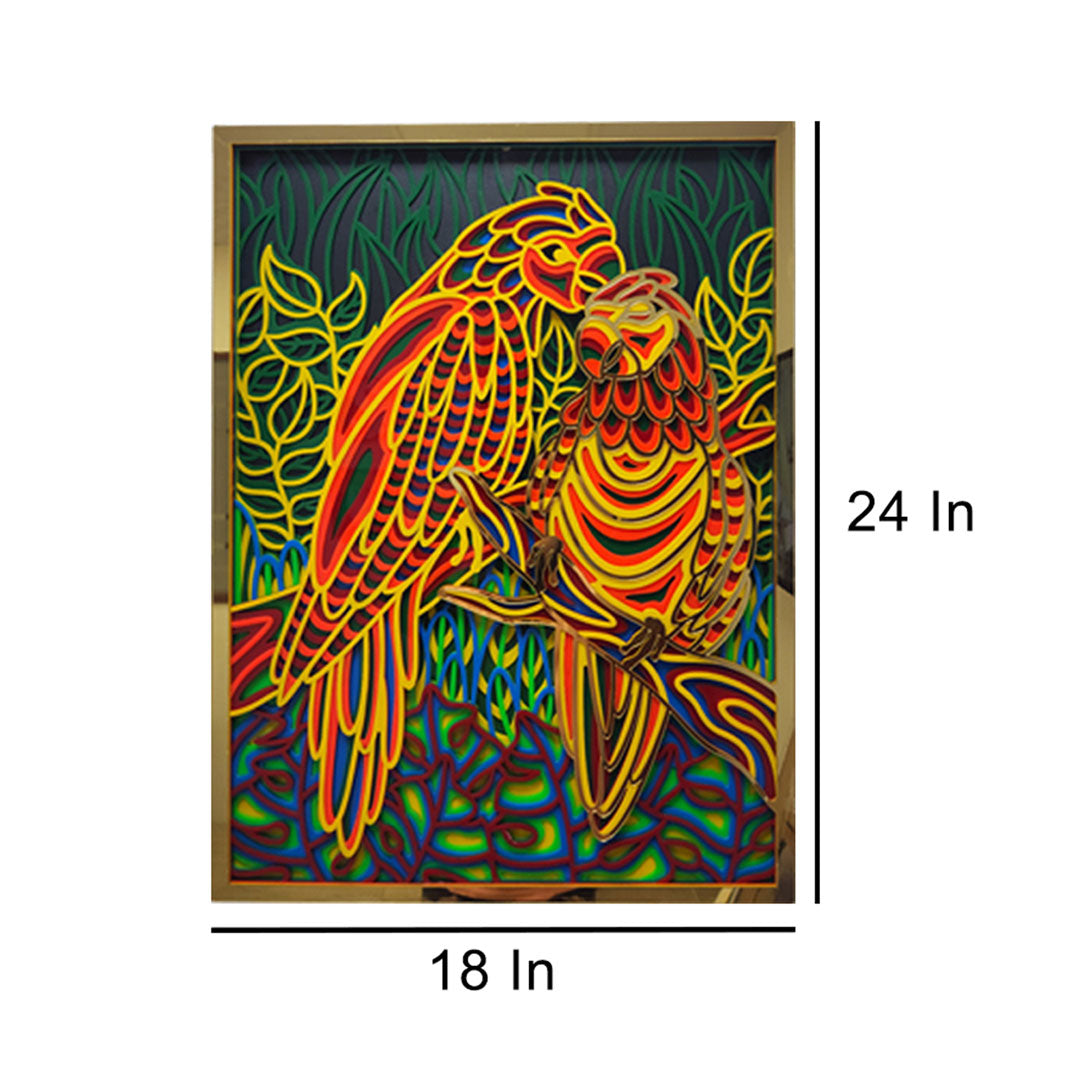 3D Love Parrots Mandala Art - CNUS000253