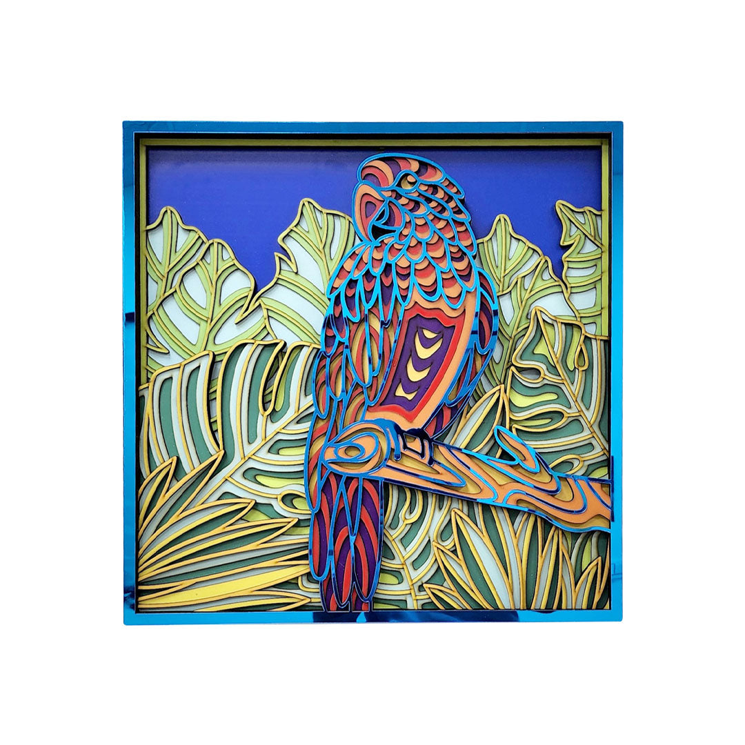 3D Parrot In The Rainforest Mandala Wall Decor - CNUS000254