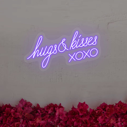 Hugs And Kisses Xoxo Neon Sign - CNUS000223 - Purple