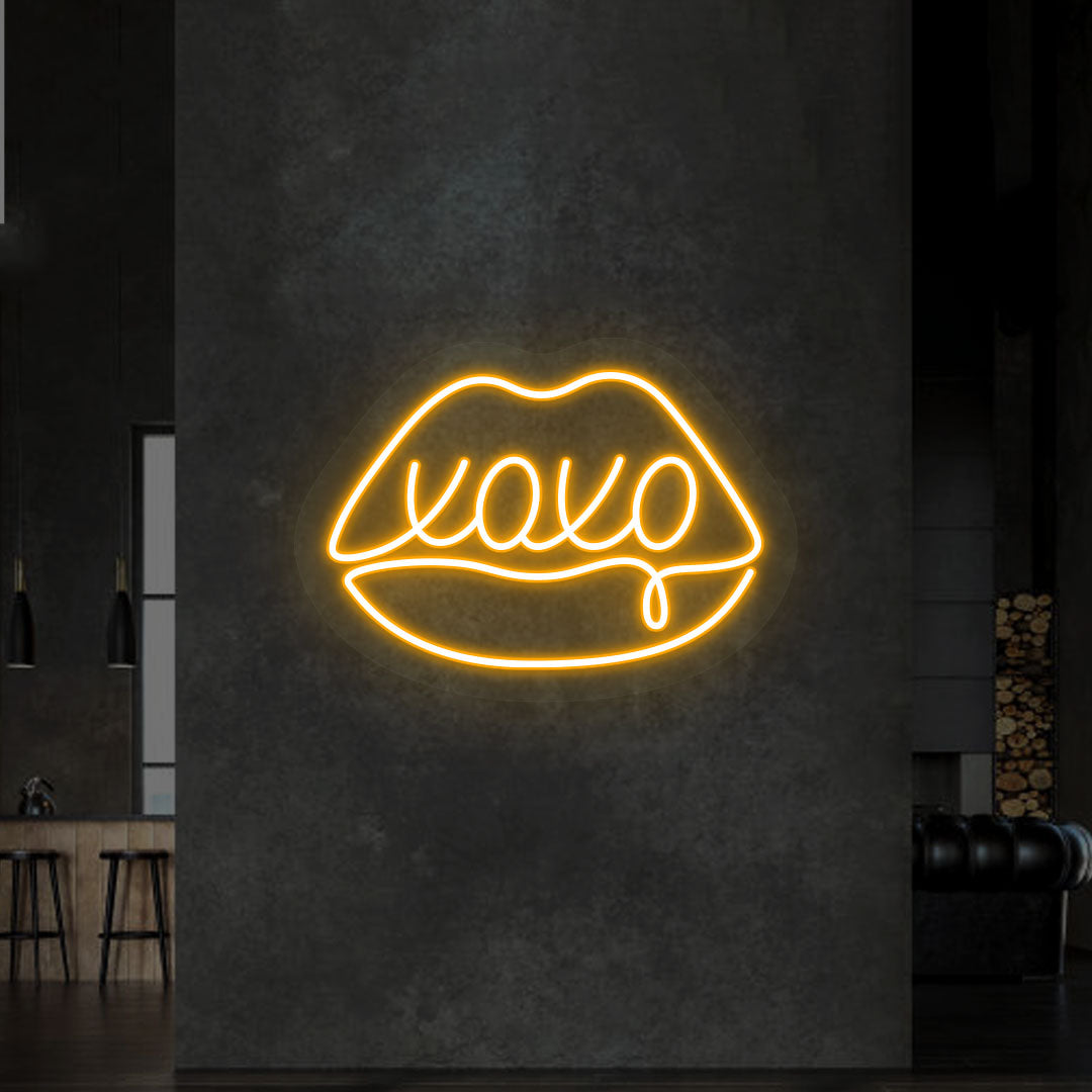 Xoxo With Lips Neon Sign - CNUS000222 - Orange