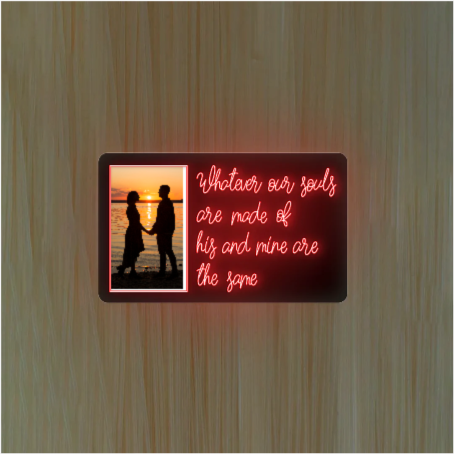 Personalized Photo Illuminated sign - Emily Brontë Quote
