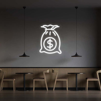 Dollar Neon Sign | White