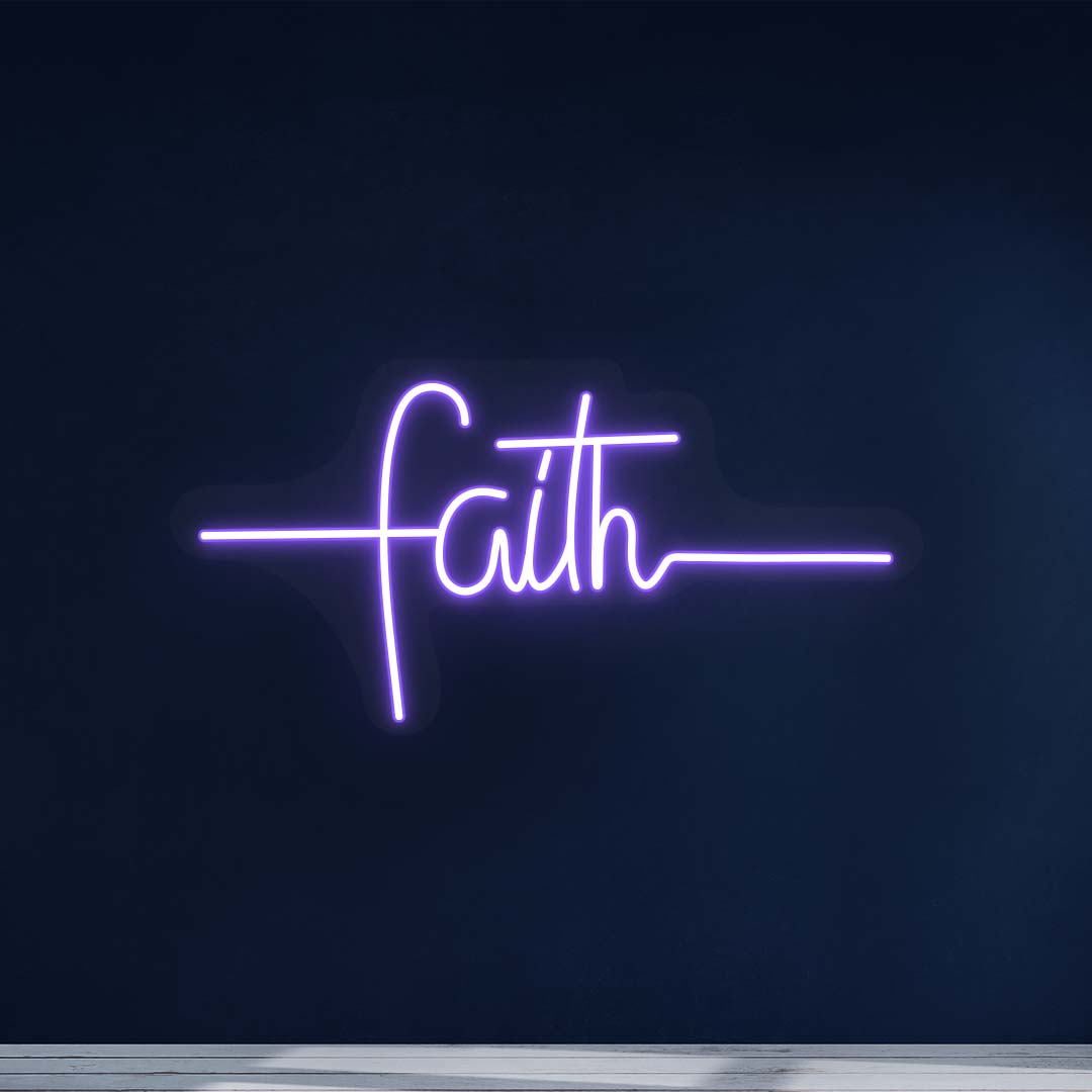 Faith Neon Sign - CNUS000171 - Purple