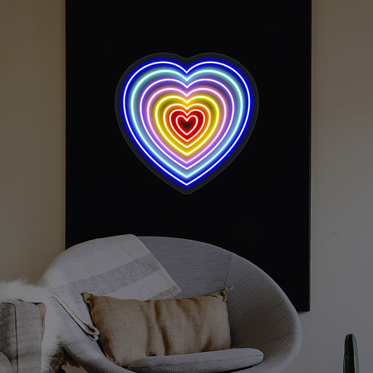 Animated Rainbow Heart Neon sign - CNUS000199