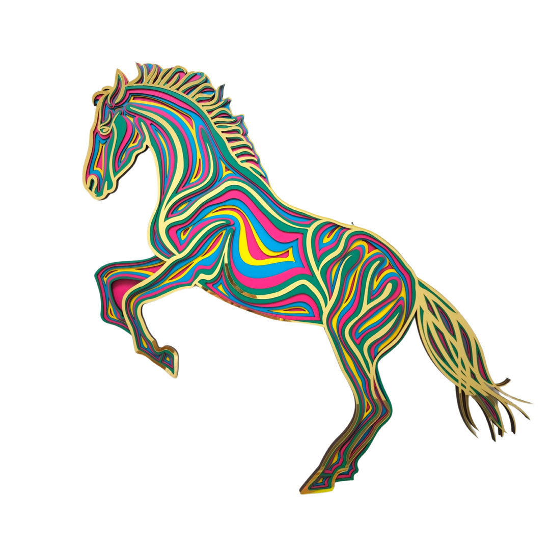3D Horse On Feet Mandala Art - CNUS000248