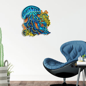3D Jelly Fish Mandala Art Wall Decor